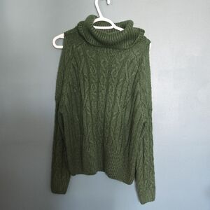 Suzy Shier Olive Cowl Neck Sweater